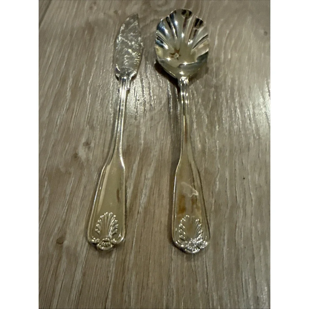 Vintage Retroneu Silver COVENTRY SHELL Silverplate Sugar‎ Spoon Butter Spreader